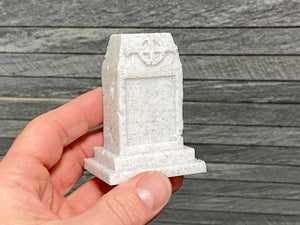 Terrarium Decoration "Pillar Tombstone" - Marble colored Terrarium Decor